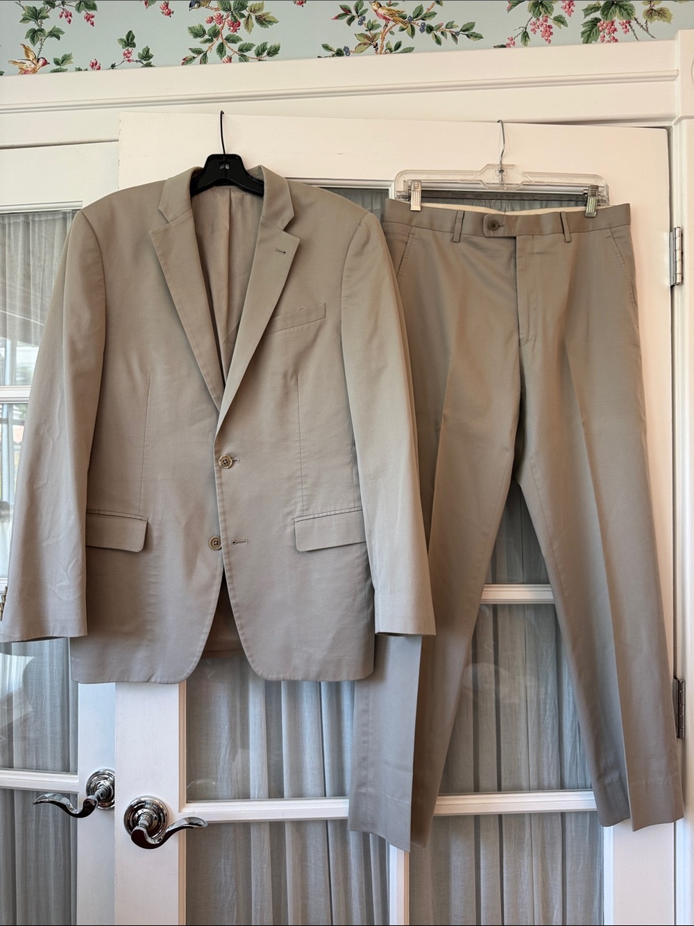 John Varvatos Light Beige Men's Two-Piece Suit Jacket & Pants